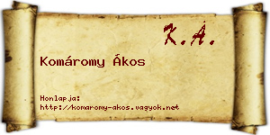 Komáromy Ákos névjegykártya